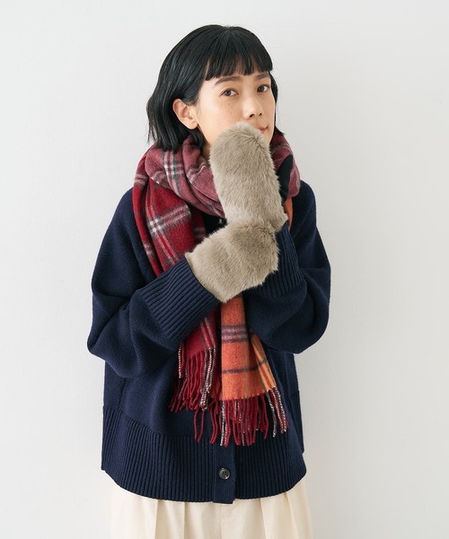 collex(コレックス)の「【福田手袋】【タッチパネル対応】ファーミトングローブ(手袋・レディース・マスタード/ブラック/グレイッシュベージュ・フリー)」の10枚目の写真