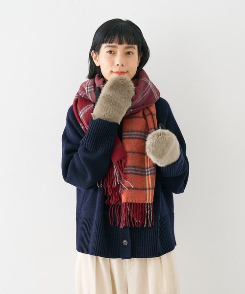 collex(コレックス)の「【福田手袋】【タッチパネル対応】ファーミトングローブ(手袋・レディース・マスタード/ブラック/グレイッシュベージュ・フリー)」の11枚目の写真