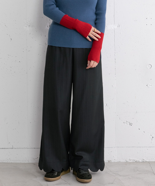 POU DOU DOU（プードゥドゥ）の「裾スカラップパンツ（その他パンツ・レディース・ブラック/グレー/ネイビー・M）」の3枚目の写真