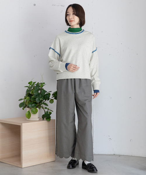 POU DOU DOU（プードゥドゥ）の「裾スカラップパンツ（その他パンツ・レディース・ブラック/グレー/ネイビー・M）」の6枚目の写真