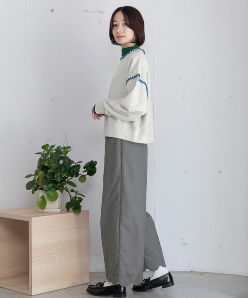 POU DOU DOU（プードゥドゥ）の「裾スカラップパンツ（その他パンツ・レディース・ブラック/グレー/ネイビー・M）」の16枚目の写真