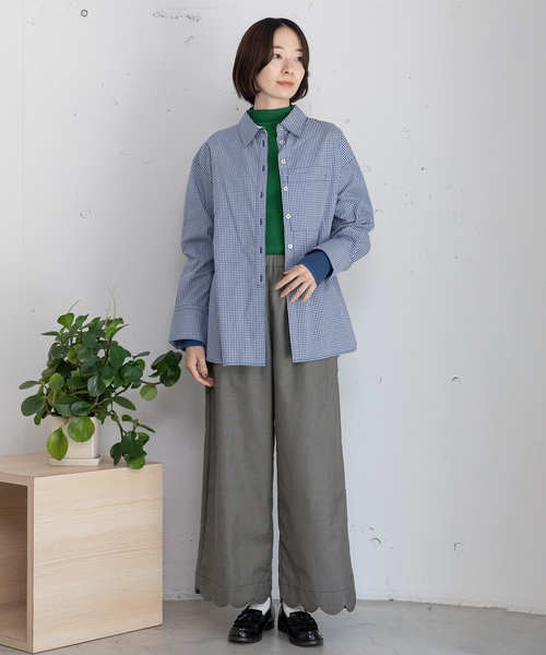 POU DOU DOU（プードゥドゥ）の「裾スカラップパンツ（その他パンツ・レディース・ブラック/グレー/ネイビー・M）」の9枚目の写真