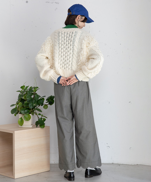 POU DOU DOU（プードゥドゥ）の「裾スカラップパンツ（その他パンツ・レディース・ブラック/グレー/ネイビー・M）」の12枚目の写真