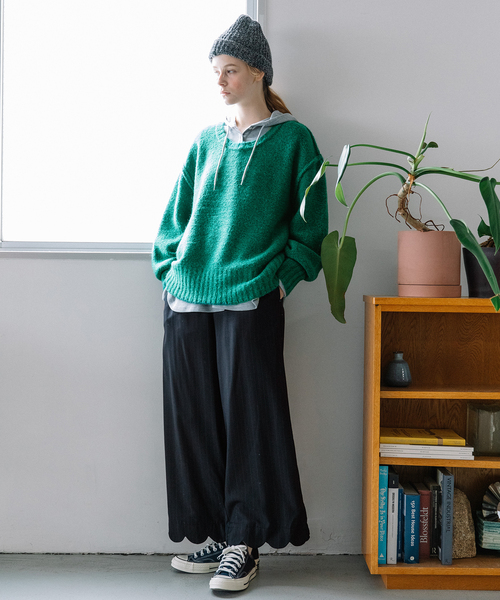 POU DOU DOU（プードゥドゥ）の「裾スカラップパンツ（その他パンツ・レディース・ブラック/グレー/ネイビー・M）」の15枚目の写真