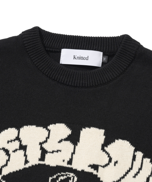 KNITTED（ニッティド）の「[NITTED X QWER DEMO] Let's Love Donut Round Knit BLACK（ニット/セーター・レディース・その他・LARGE/MEDIUM）」の5枚目の写真