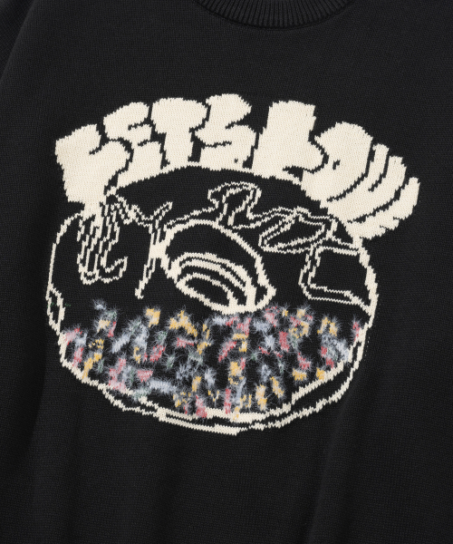 KNITTED（ニッティド）の「[NITTED X QWER DEMO] Let's Love Donut Round Knit BLACK（ニット/セーター・レディース・その他・LARGE/MEDIUM）」の9枚目の写真