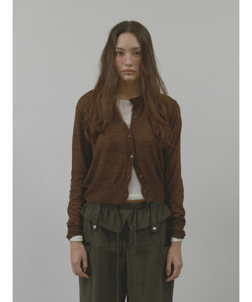ASURA(アスラ)の「MOHAIR WOOL CARDIGAN (BROWN)(カーディガン/ボレロ・レディース・その他・OS)」の1枚目の写真