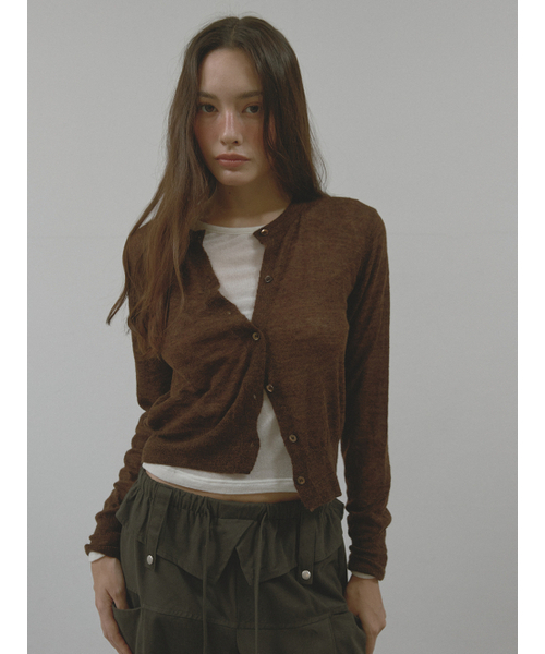 ASURA(アスラ)の「MOHAIR WOOL CARDIGAN (BROWN)(カーディガン/ボレロ・レディース・その他・OS)」の6枚目の写真