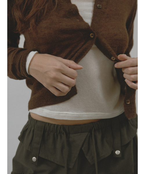 ASURA(アスラ)の「MOHAIR WOOL CARDIGAN (BROWN)(カーディガン/ボレロ・レディース・その他・OS)」の8枚目の写真