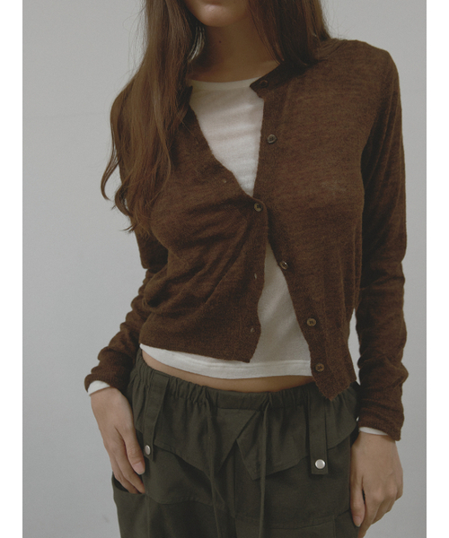 ASURA(アスラ)の「MOHAIR WOOL CARDIGAN (BROWN)(カーディガン/ボレロ・レディース・その他・OS)」の9枚目の写真