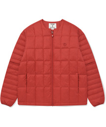 [COVERNAT x WRANGLER] 袖切り替えコラボアートワーク軽量パッカブルダックダウンレッド