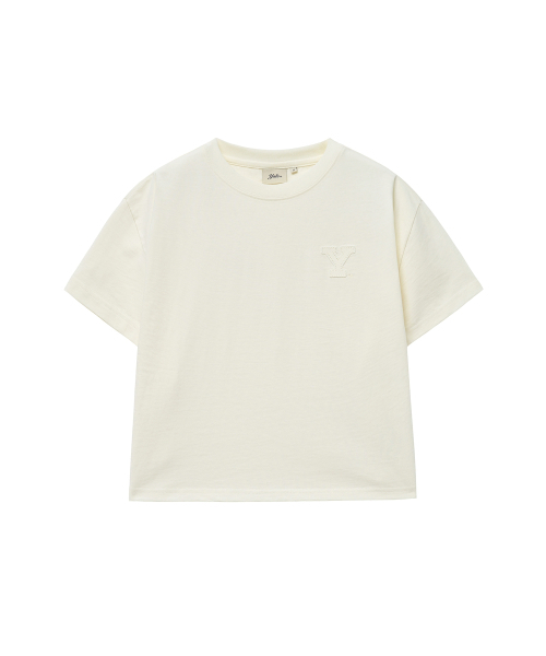 YALE(イェール)の「ウィメンズクロップアプリケ半袖Tシャツ_アイボリー(Tシャツ/カットソー・レディース・その他・SMALL/MEDIUM)」の2枚目の写真