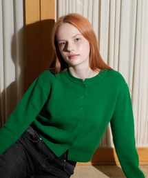 VLETI（ブレッティ）の「Cashmere Round Knit Cardigan (Green)（カーディガン/ボレロ）」