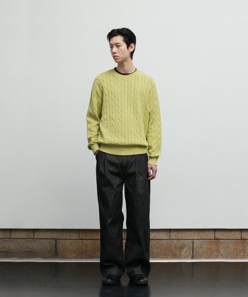 BLANKROOM(ブランクルーム)の「ケーブルニット_YELLOW GREEN(ニット/セーター・レディース・その他・1/2/3)」の2枚目の写真