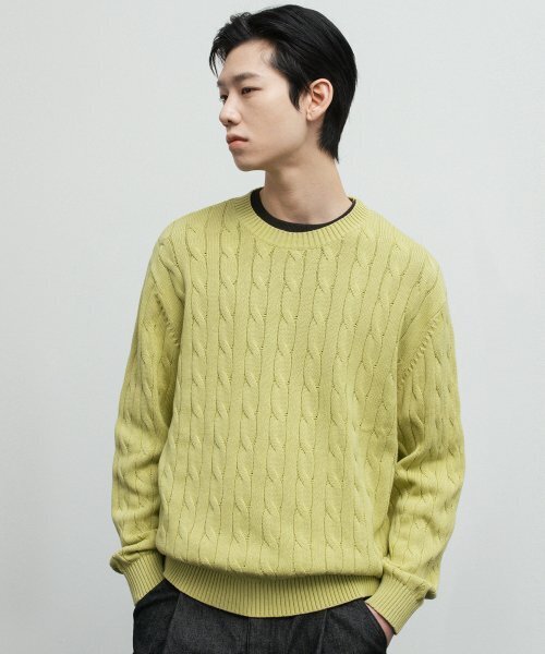 BLANKROOM(ブランクルーム)の「ケーブルニット_YELLOW GREEN(ニット/セーター・レディース・その他・1/2/3)」の4枚目の写真