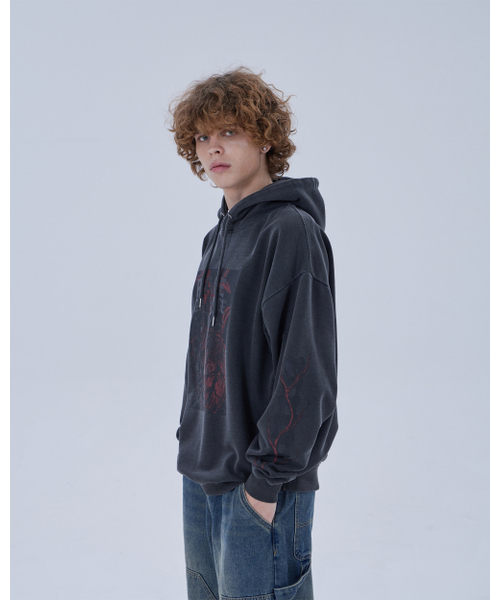DYSFUNCT(ディスファンクト)の「RAGE GARAGE PIGMENT HOODIE (CHARCOAL)(パーカー・メンズ・その他・MEDIUM/LARGE/X-LARGE)」の5枚目の写真