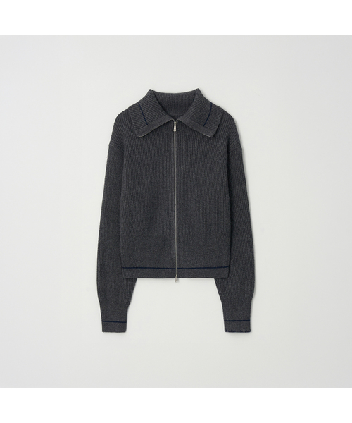 RMRN(アルエームアルエヌ)の「2-WAY WOOL ZIP-UP KNIT(ニット/セーター・レディース・ダークグレー/ネイビー/ライトグレー/バイオレット・FREE)」の1枚目の写真