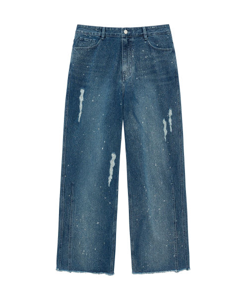 UNGIMMICK(アンジミック)の「BLEACH WASH DENIM PANTS (BLUE)(デニムパンツ・メンズ・その他・LARGE/MEDIUM/SMALL)」の1枚目の写真