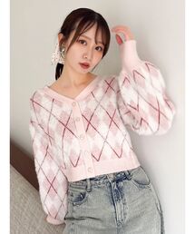 dazzlin | アーガイルオーバーニットトップス(カーディガン/ボレロ)