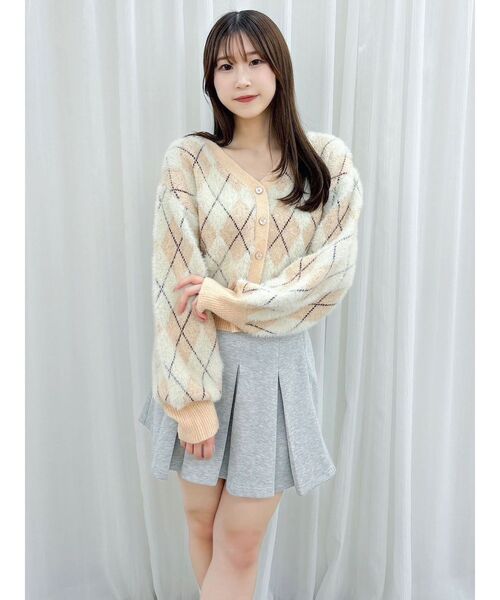 dazzlin（ダズリン）の「アーガイルオーバーニットトップス（カーディガン/ボレロ・レディース・ピンク/オレンジ/ブルー・FREE）」の14枚目の写真