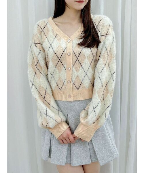 dazzlin（ダズリン）の「アーガイルオーバーニットトップス（カーディガン/ボレロ・レディース・ピンク/オレンジ/ブルー・FREE）」の17枚目の写真