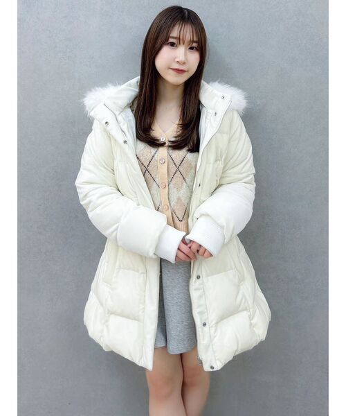 dazzlin（ダズリン）の「アーガイルオーバーニットトップス（カーディガン/ボレロ・レディース・ピンク/オレンジ/ブルー・FREE）」の22枚目の写真