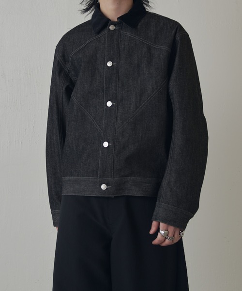 Lui's（ルイス）の「リジットボクシーデニムジャケット（デニムジャケット・メンズ・インディゴブルー/ブラック・S/M）」の12枚目の写真