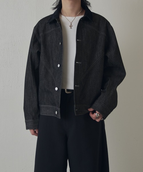 Lui's（ルイス）の「リジットボクシーデニムジャケット（デニムジャケット・メンズ・インディゴブルー/ブラック・S/M）」の16枚目の写真
