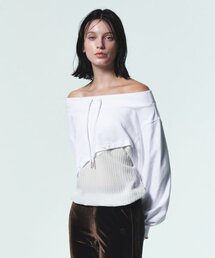 CURRENT（カレント）の「SIGNATURE SHEER SWEATSHIRT [WHITE]（スウェット）」