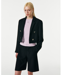 CURRENT（カレント）の「TAILOR SEMI CROP JACKET [BLACK]（テーラードジャケット）」