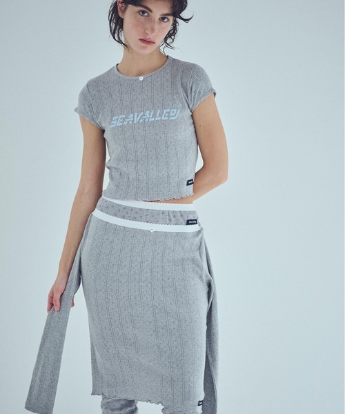 SEA(シー)の「アイレットフライス 2way ボートネックL/S TEE(Tシャツ/カットソー・レディース・ピンク/ホワイト/グレー・ONE SIZE)」の7枚目の写真