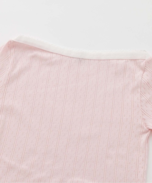 SEA(シー)の「アイレットフライス 2way ボートネックL/S TEE(Tシャツ/カットソー・レディース・ピンク/ホワイト/グレー・ONE SIZE)」の12枚目の写真