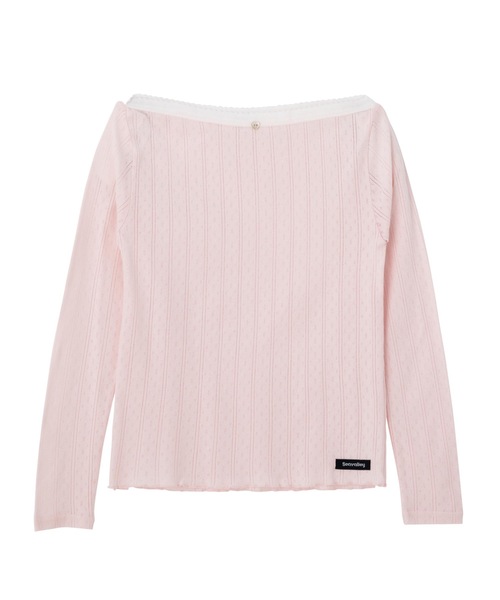 SEA(シー)の「アイレットフライス 2way ボートネックL/S TEE(Tシャツ/カットソー・レディース・ピンク/ホワイト/グレー・ONE SIZE)」の16枚目の写真