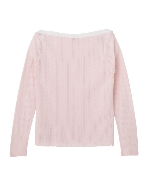 SEA(シー)の「アイレットフライス 2way ボートネックL/S TEE(Tシャツ/カットソー・レディース・ピンク/ホワイト/グレー・ONE SIZE)」の17枚目の写真
