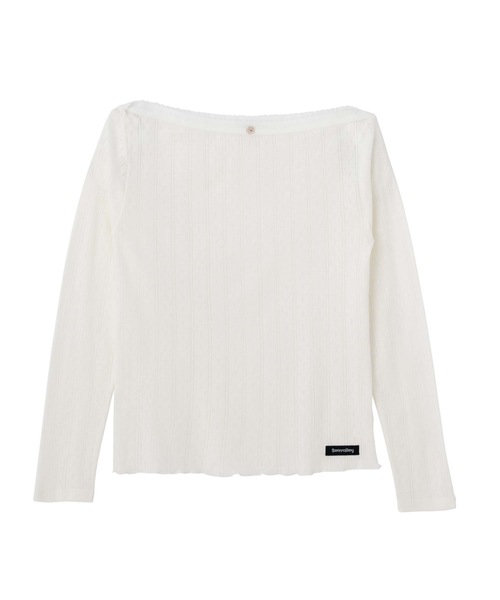 SEA(シー)の「アイレットフライス 2way ボートネックL/S TEE(Tシャツ/カットソー・レディース・ピンク/ホワイト/グレー・ONE SIZE)」の18枚目の写真