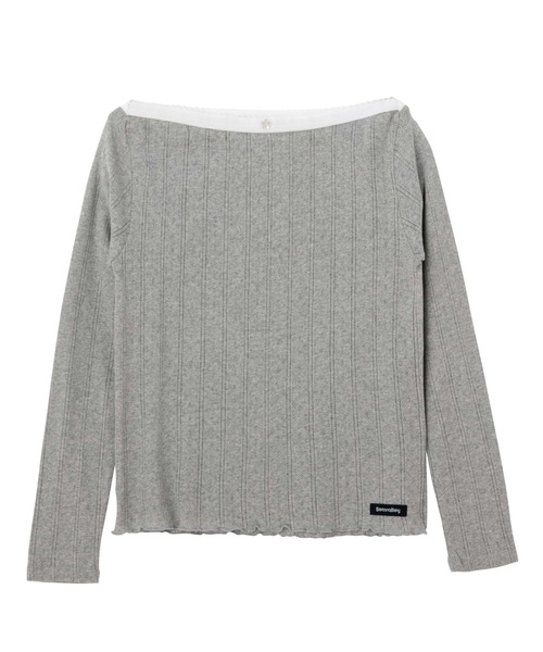 SEA(シー)の「アイレットフライス 2way ボートネックL/S TEE(Tシャツ/カットソー・レディース・ピンク/ホワイト/グレー・ONE SIZE)」の19枚目の写真