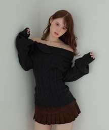 ribbon cable fiora knit tops/リボンケーブルフィオラニットトップス