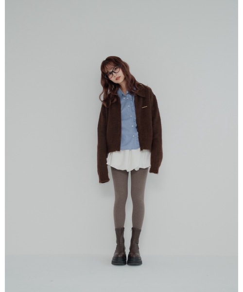 jumelle（ジュメロ）の「ジップニットカーディガン（カーディガン/ボレロ・レディース・ブラウン・FREE）」の8枚目の写真