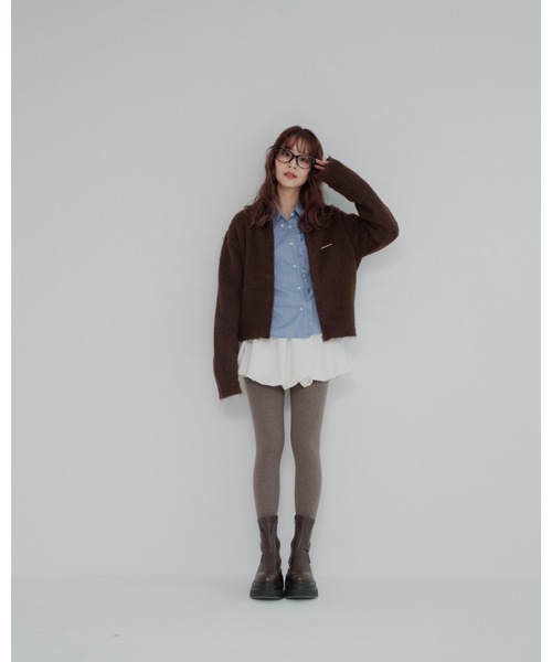 jumelle（ジュメロ）の「ジップニットカーディガン（カーディガン/ボレロ・レディース・ブラウン・FREE）」の11枚目の写真