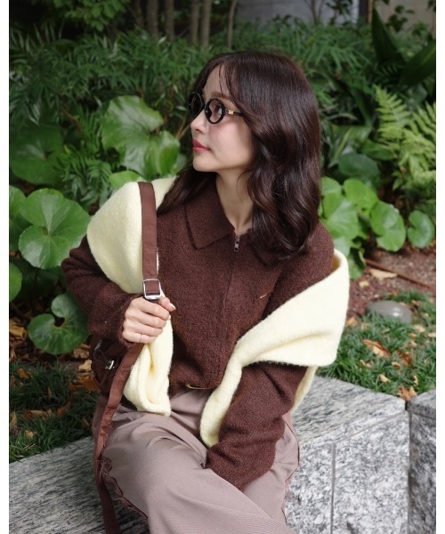 jumelle（ジュメロ）の「ジップニットカーディガン（カーディガン/ボレロ・レディース・ブラウン・FREE）」の16枚目の写真