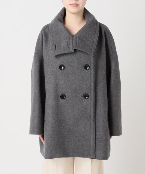 Noble(ノーブル)の「《追加・WEB限定カラー》スタンドカラーオーバーコート(その他アウター・レディース・チャコールグレー/ブラウン/ベージュ系その他・FREE)」の11枚目の写真