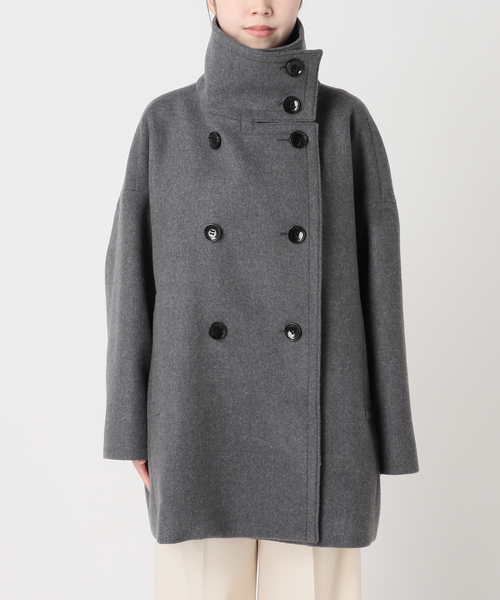 Noble(ノーブル)の「《追加・WEB限定カラー》スタンドカラーオーバーコート(その他アウター・レディース・チャコールグレー/ブラウン/ベージュ系その他・FREE)」の12枚目の写真