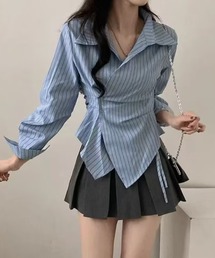 SHEPP（シープ）の「【26年春新作】カシュクールデザイン アシンメトリーヘムブラウス（シャツ/ブラウス）」