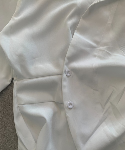 SHEPP（シープ）の「【26年春新作】カシュクールデザイン アシンメトリーヘムブラウス（シャツ/ブラウス・レディース・ブルー/ホワイト・L/M）」の7枚目の写真