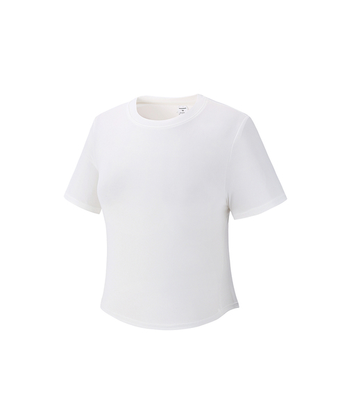 BLACK MONSTER FIT(ブラックモンスターフィット)の「クールベースラウンドクロップショートスリーブ (5カラー) / BM231124(Tシャツ/カットソー・レディース・スカイブルー/ブラック/ベージュ/アイボリー/ライトピンク・SMALL/MEDIUM/LARGE/X-LARGE)」の2枚目の写真
