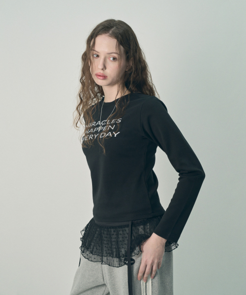 MIHEV(ミヘブ)の「スローガンロングスリーブブラック(Tシャツ/カットソー・レディース・その他・MEDIUM/LARGE)」の4枚目の写真