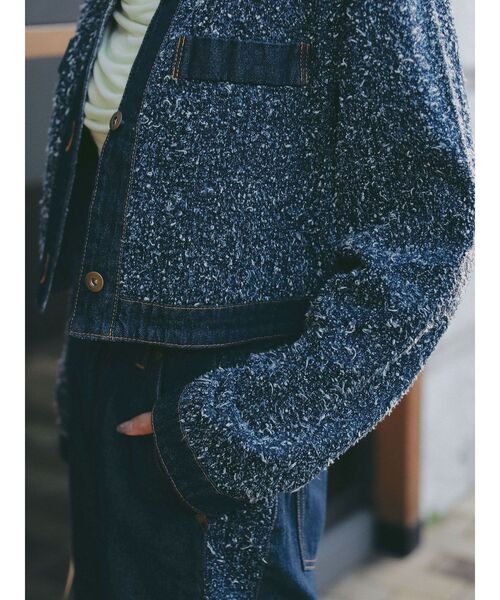 LAGUNAMOON(ラグナムーン)の「ツイードライクノーカラーデニムジャケット(デニムジャケット・レディース・アイボリー/ブラック/ブルー・FREE)」の22枚目の写真