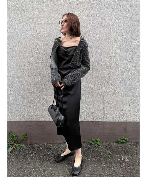 ツイードライクノーカラーデニムジャケット 【春服】【セットアップ