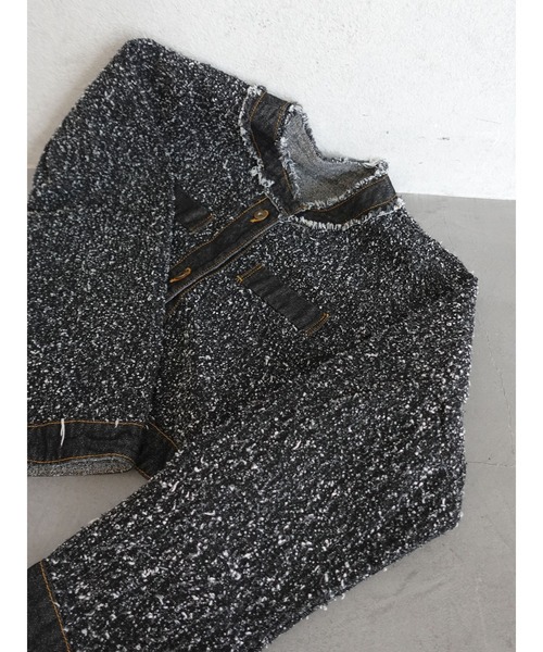 LAGUNAMOON(ラグナムーン)の「ツイードライクノーカラーデニムジャケット(デニムジャケット・レディース・アイボリー/ブラック/ブルー・FREE)」の20枚目の写真