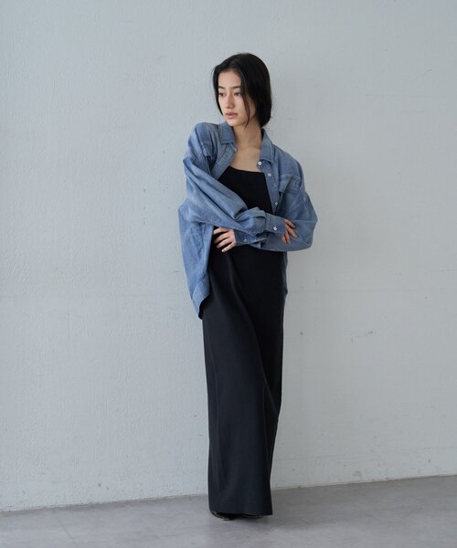 SHENERY（シーナリー）の「総針ニットキャミワンピース（ワンピース・レディース・ブラック/ベージュ・36/38）」の10枚目の写真